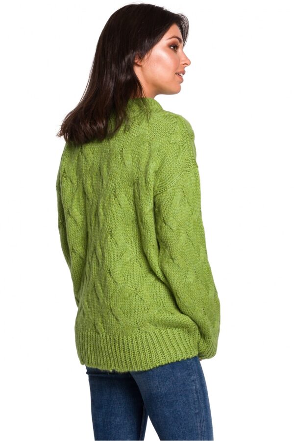 Sweter Damski Model BK038 Green - BE Knit - obrazek 4