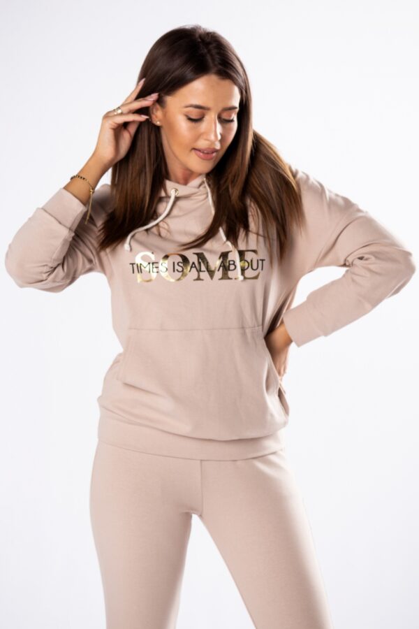 Bluza Damska Model Gold Letters M80420 Beige - Vittoria Ventini