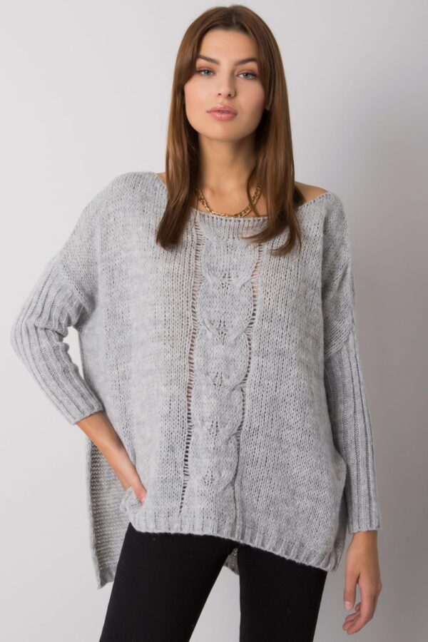 Sweter Damski Model TW-SW-BI-559.45 Grey - Och Bella - obrazek 5