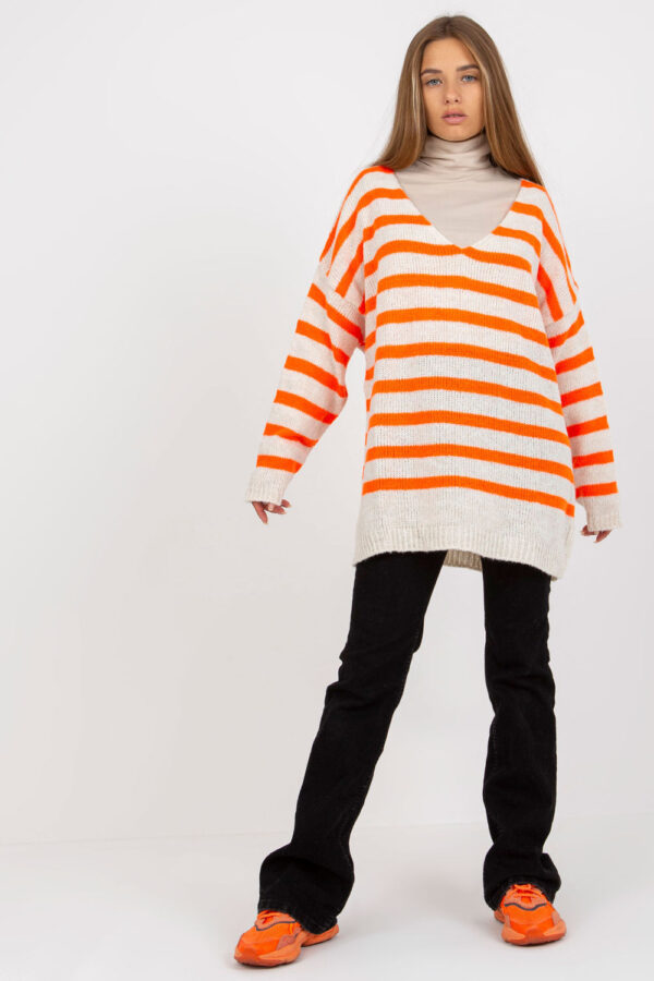 Sweter Damski Model TW-SW-BI-M59.25 Orange - Och Bella - obrazek 3