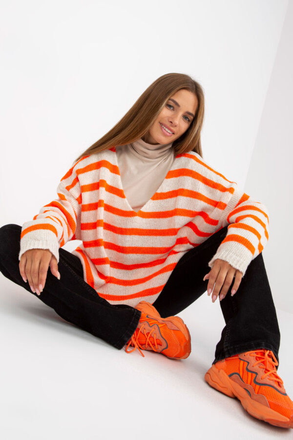 Sweter Damski Model TW-SW-BI-M59.25 Orange - Och Bella - obrazek 4