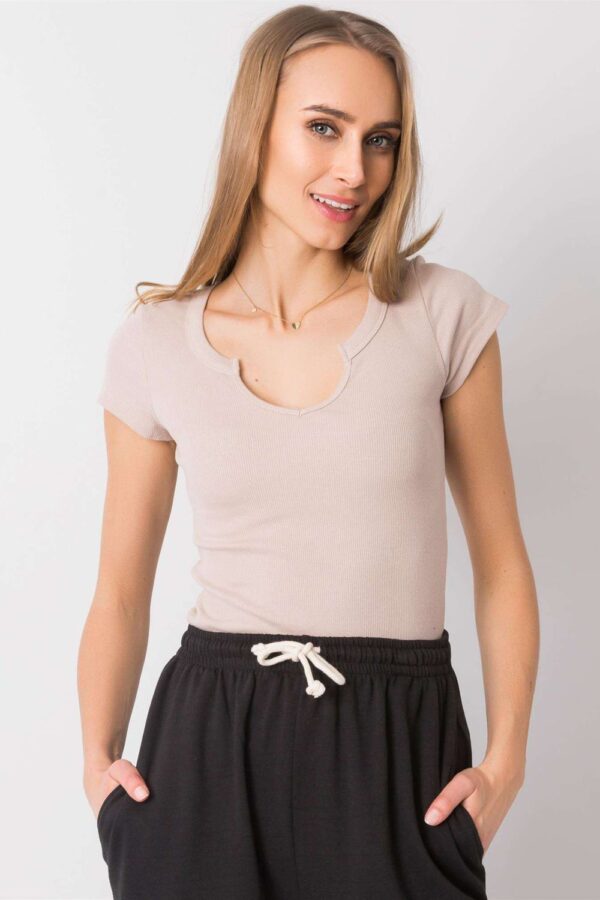 Tshirt Damski Model TW-BZ-OB012.30 Beige - Och Bella