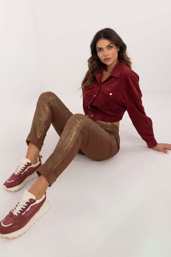 Spodnie Damskie Model DHJ-SP-21258.32 Brown - Italy Moda - obrazek 5