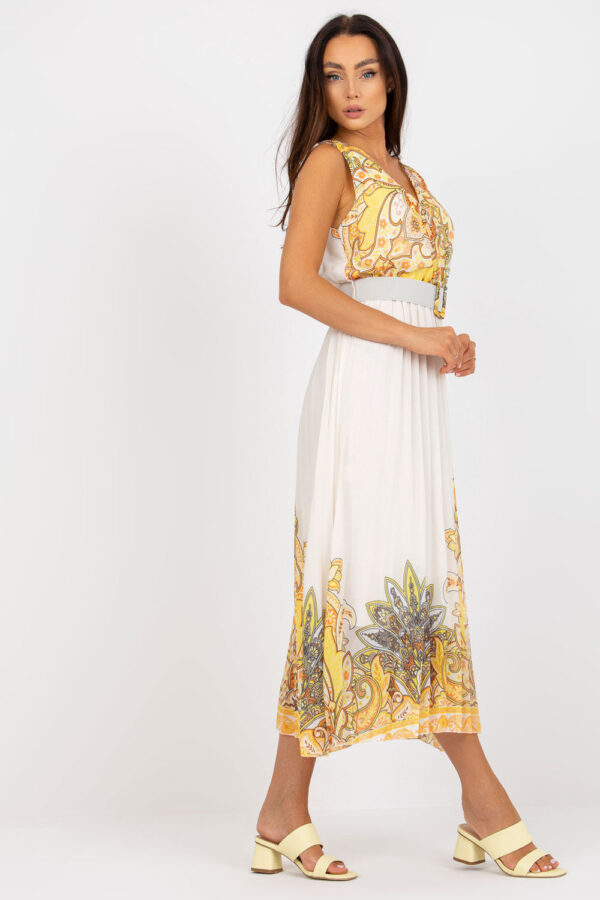 Sukienka Model DHJ-SK-13128.61 White/Yellow - Italy Moda - obrazek 3