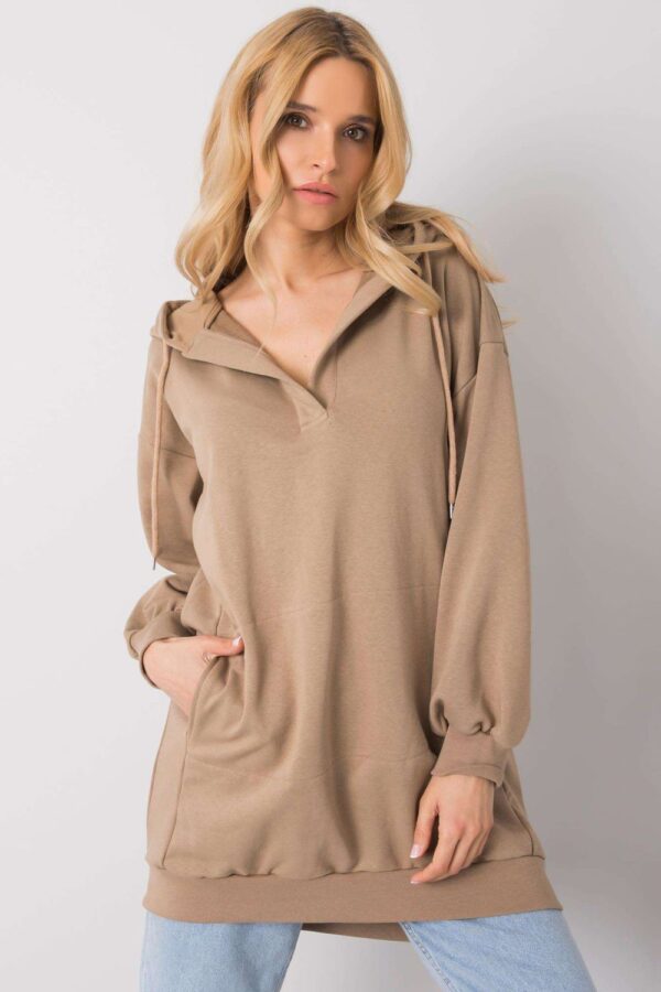 Bluza Damska Model EM-BL-ES-21-528.12X Light Brown - Ex Moda - obrazek 3