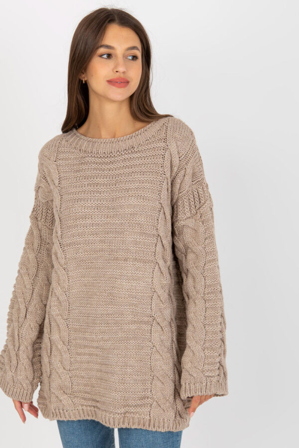 Sweter Damski Model LC-SW-8044.06X Beige - Rue Paris