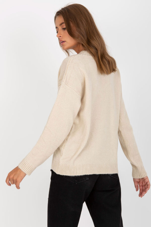 Sweter Damski Model LC-SW-0332.17 Beige - Rue Paris - obrazek 4