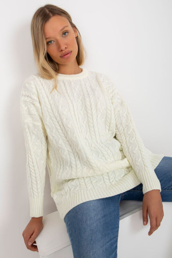 Sweter Damski Model LC-SW-8010.22P Ecru - Rue Paris