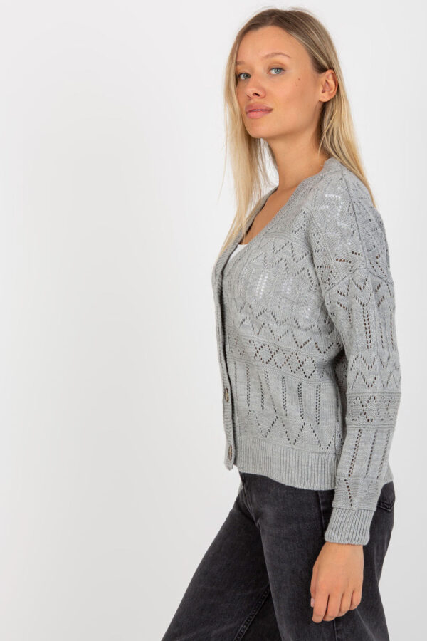 Sweter Damski Model LC-SW-8022.04P Grey - Rue Paris - obrazek 5