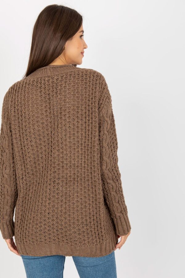 Sweter Kardigan Model LC-SW-8001.14P Brown - Rue Paris - obrazek 3