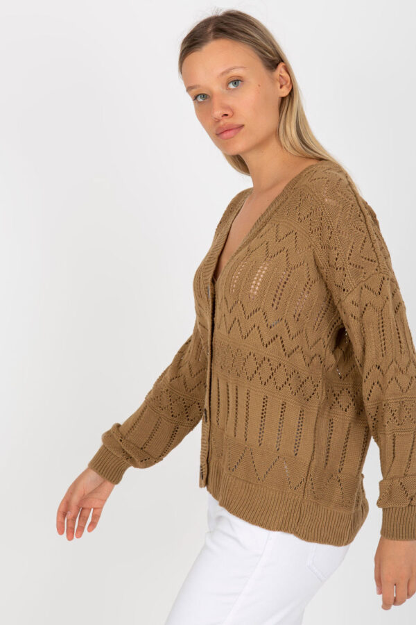 Sweter Damski Model LC-SW-8022.04P Dark Beige - Rue Paris - obrazek 4