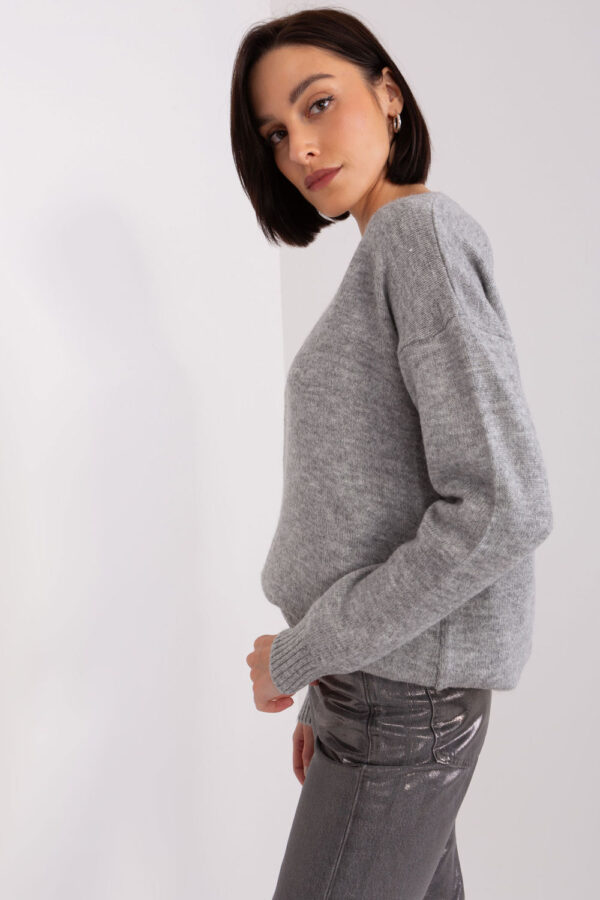 Sweter Damski Model TO-SW-1810.29P Grey - Rue Paris - obrazek 4