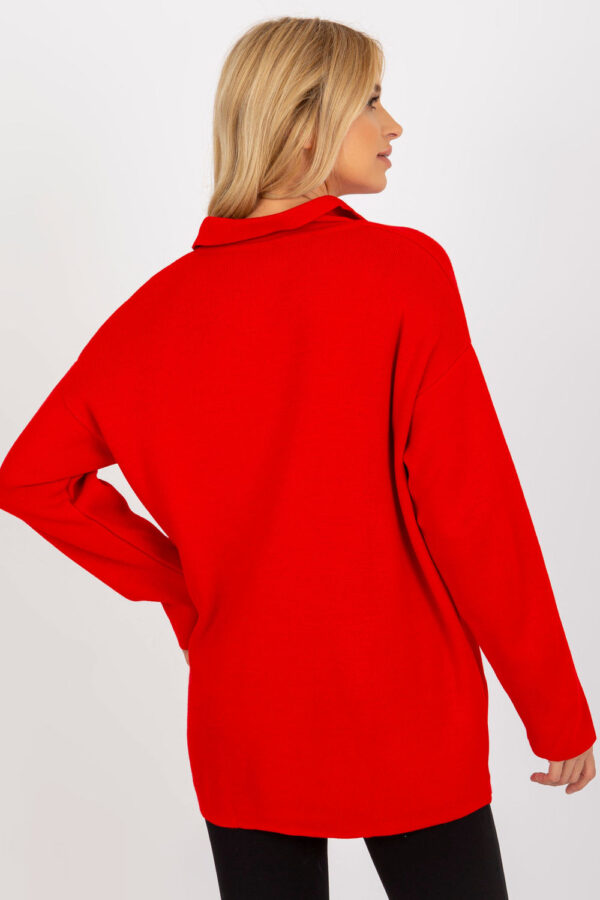 Sweter Damski Model LC-SW-2261.00P Red - Rue Paris - obrazek 4