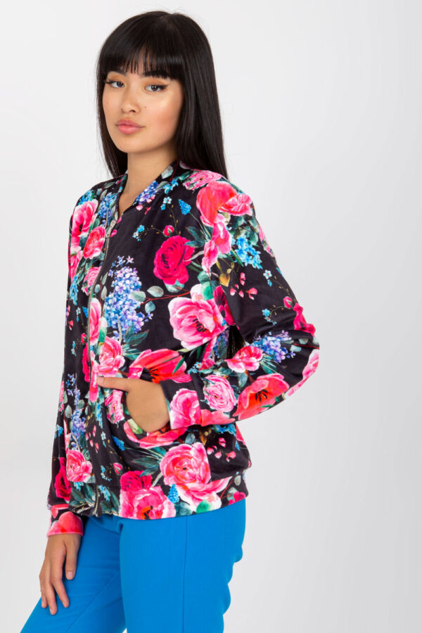 Bluza Damska Model RV-BL-8116.86P Black/Pink - Rue Paris - obrazek 4