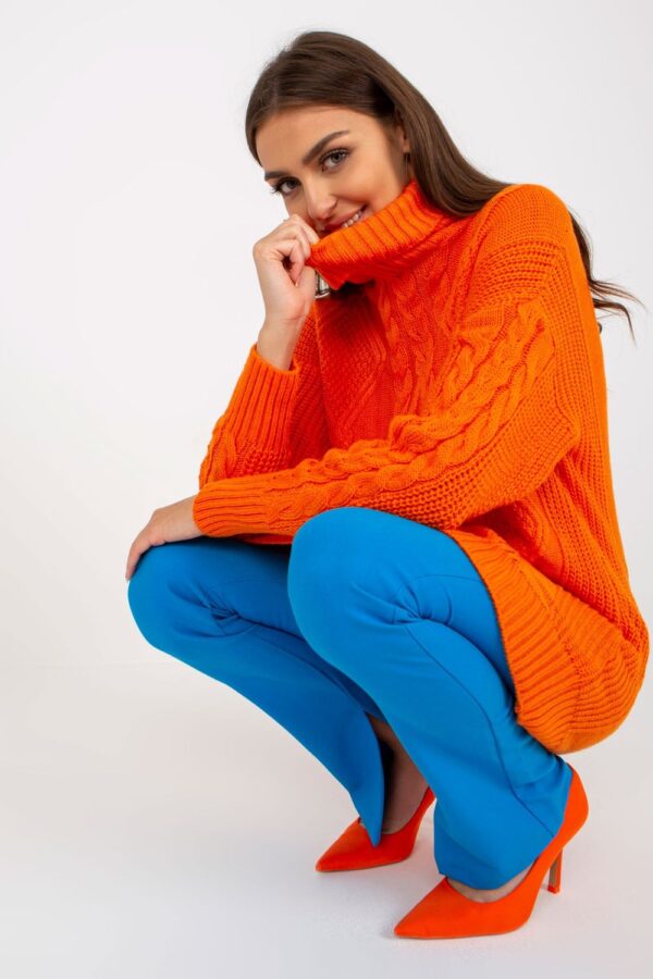 Sweter Damski Model LC-SW-8015.25P Orange - Rue Paris - obrazek 3