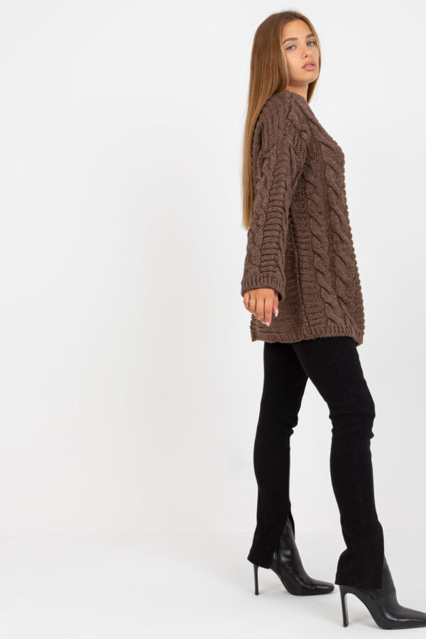 Sweter Damski Model LC-SW-8044.06X Brown - Rue Paris - obrazek 3