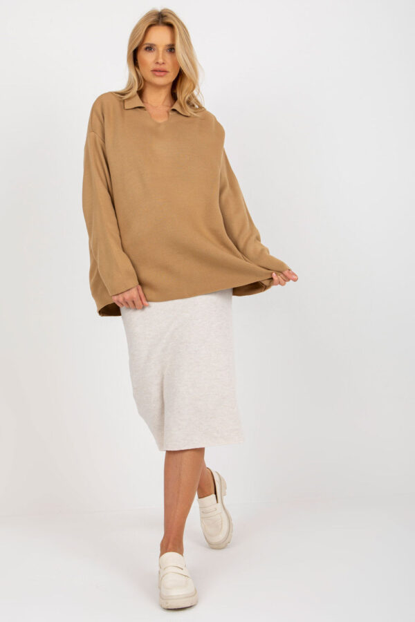 Sweter Damski Model LC-SW-2261.00P Camel - Rue Paris