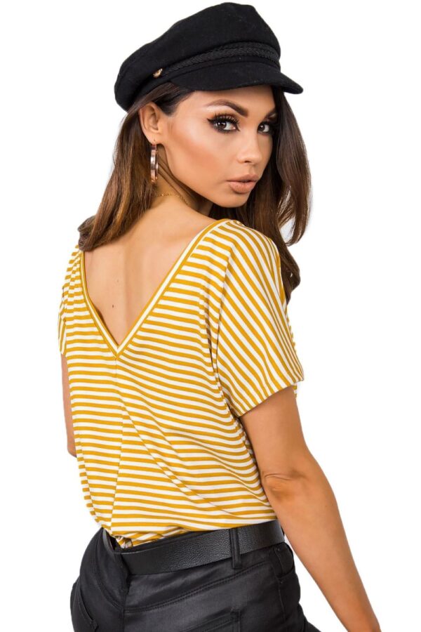 T-shirt Damski Model TP-TS-5480.97P White/Yellow - Rue Paris - obrazek 5