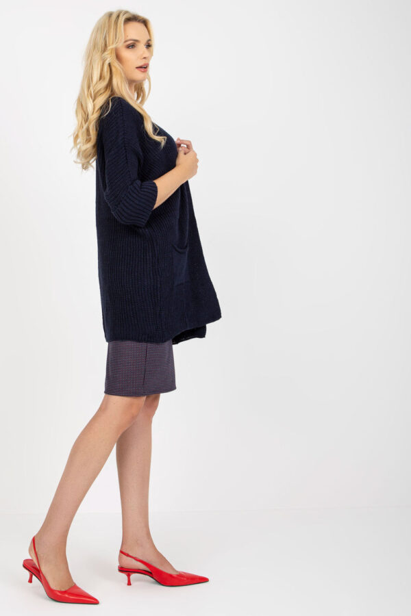 Sweter Kardigan Model LO-SW-LK-3002.98P Navy - Rue Paris - obrazek 3