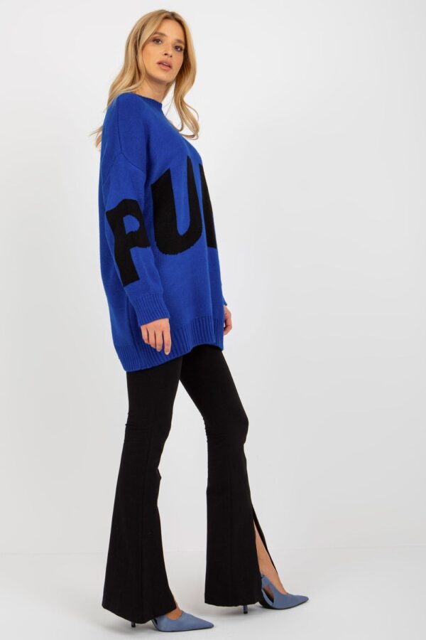 Sweter Damski Model LC-SW-8050.95P Cobalt - Rue Paris - obrazek 3