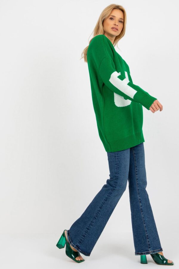 Sweter Damski Model LC-SW-8050.95P Green - Rue Paris - obrazek 5