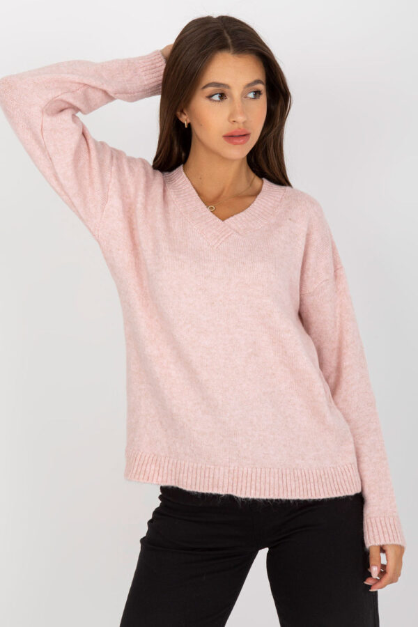 Sweter Damski Model LC-SW-0332.17 Light Pink - Rue Paris - obrazek 4