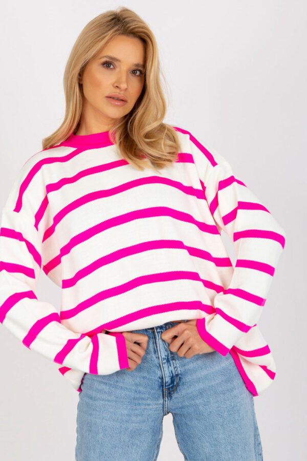 Sweter Damski Model LC-SW-2212.97P Fluo Pink - Rue Paris