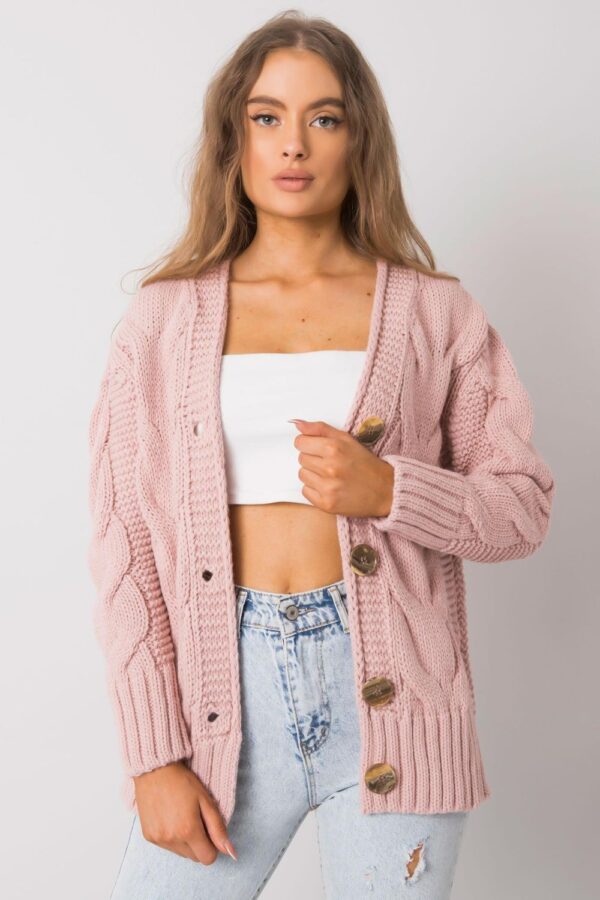 Sweter Damski Model LC-SW-A1.28X Light Pink - Rue Paris - obrazek 3