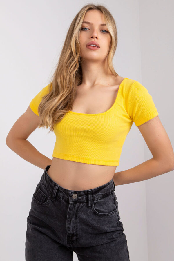 T-shirt Damski Model RV-TS-7537.52 Yellow - Rue Paris - obrazek 5