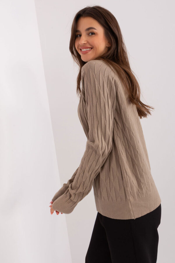 Sweter Damski Model AT-SW-2326.37X Dark Beige - AT - obrazek 3