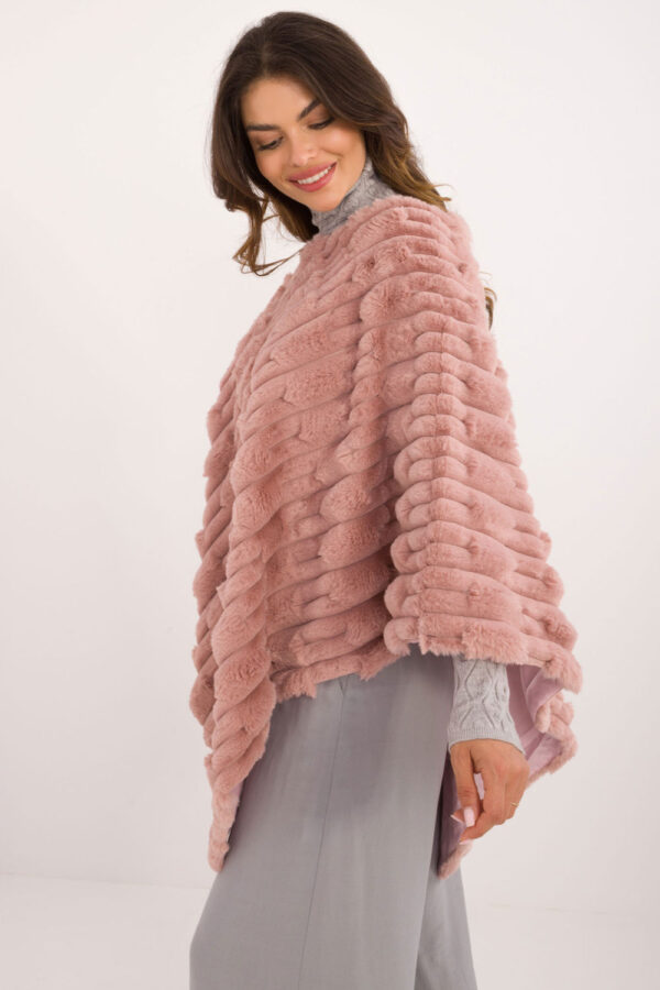 Sweter Ponczo Model AT-PN-2347.88 Dark Pink - AT - obrazek 3