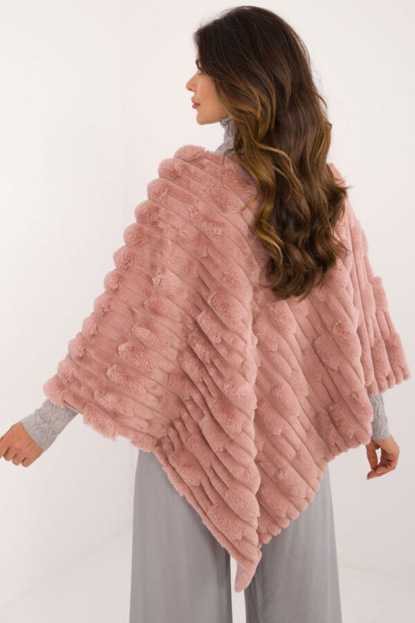 Sweter Ponczo Model AT-PN-2347.88 Dark Pink - AT - obrazek 4