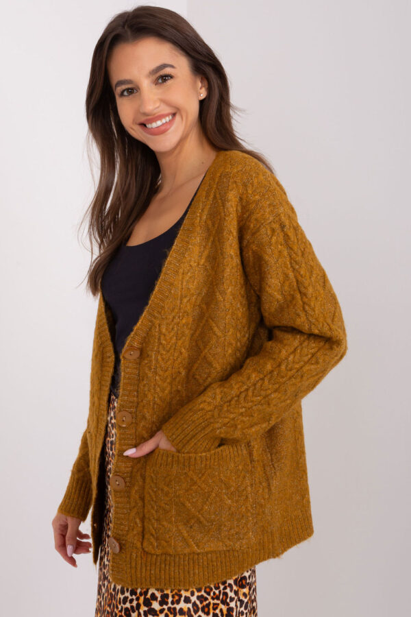 Sweter Damski Model AT-SW-2358.31 Dark Yellow - AT - obrazek 3