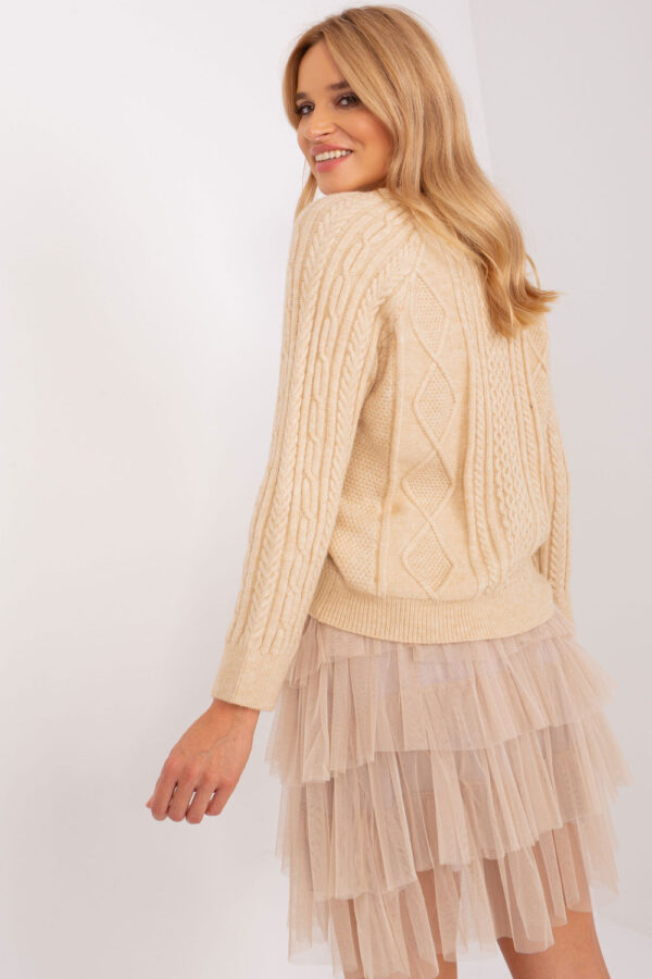 Sweter Damski Model AT-SW-2346-2.99P Beige - AT - obrazek 4