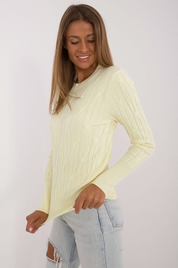 Sweter Damski Model AT-SW-2338-2.00 Light Yellow - AT - obrazek 3