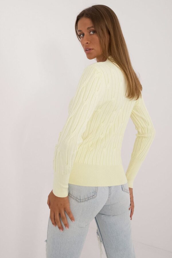 Sweter Damski Model AT-SW-2338-2.00 Light Yellow - AT - obrazek 4