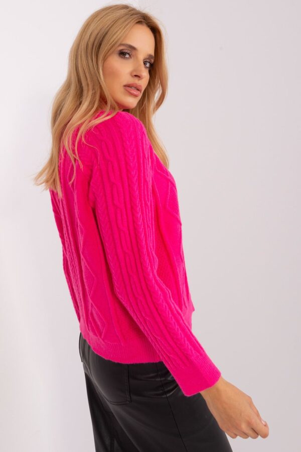 Sweter Damski Model AT-SW-2346-2.99P Dark Pink - AT - obrazek 3