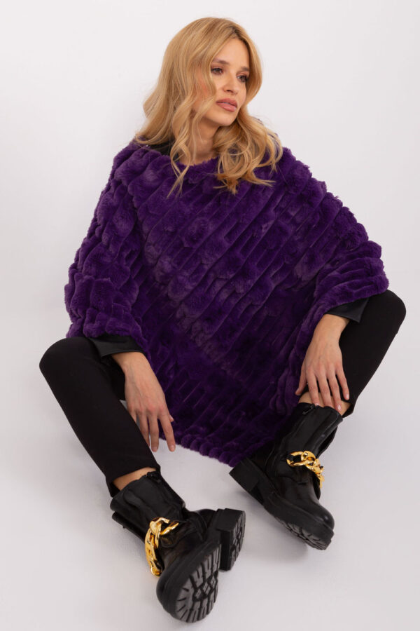 Sweter Ponczo Model AT-PN-2347.68 Dark Violet - AT - obrazek 3