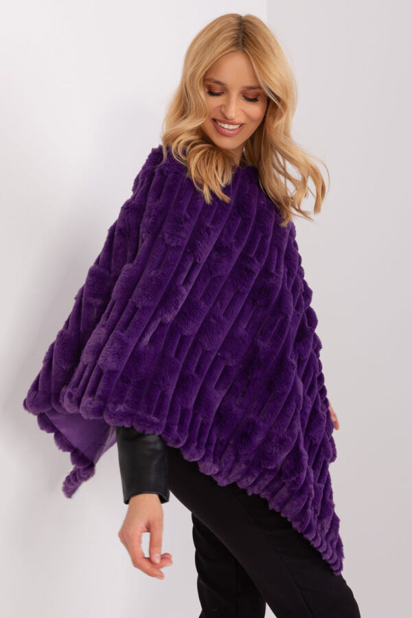 Sweter Ponczo Model AT-PN-2347.68 Dark Violet - AT - obrazek 4