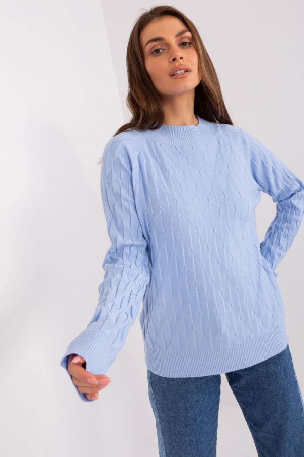 Sweter Damski Model AT-SW-2326.37X Light Blue - AT - obrazek 3