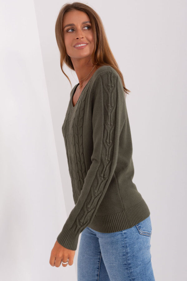 Sweter Damski Model AT-SW-2329.98P Khaki - AT - obrazek 3