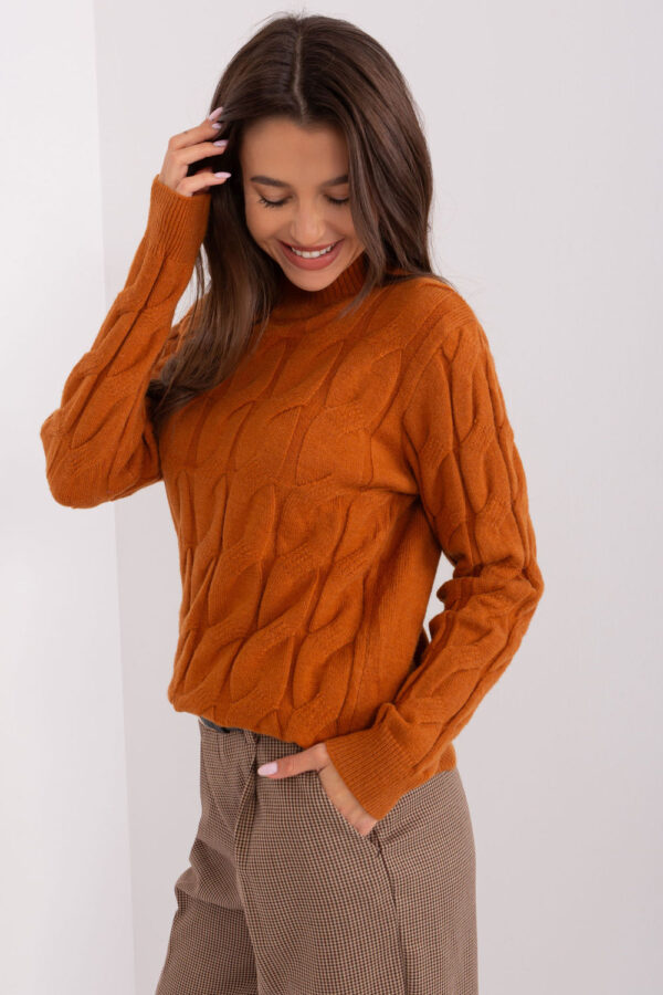 Sweter Damski Model AT-SW-2235.00P Light Brown - AT - obrazek 3