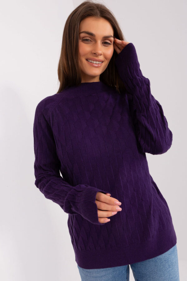 Sweter Damski Model AT-SW-2326.37X Dark Violet - AT - obrazek 3