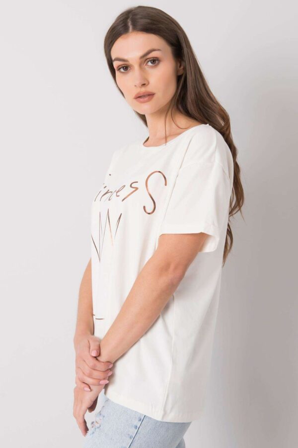 T-shirt Damski Model FA-TS-7121.88P Ecru - Fancy - obrazek 3