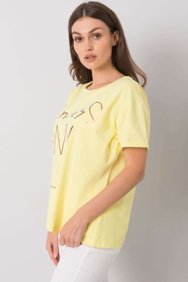 T-shirt Damski Model FA-TS-7121.88P Light Yellow - Fancy - obrazek 4