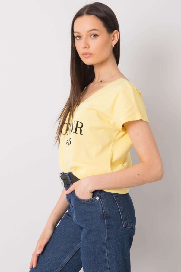 T-shirt Damski Model FA-TS-7142.37P Light Yellow - Fancy - obrazek 4