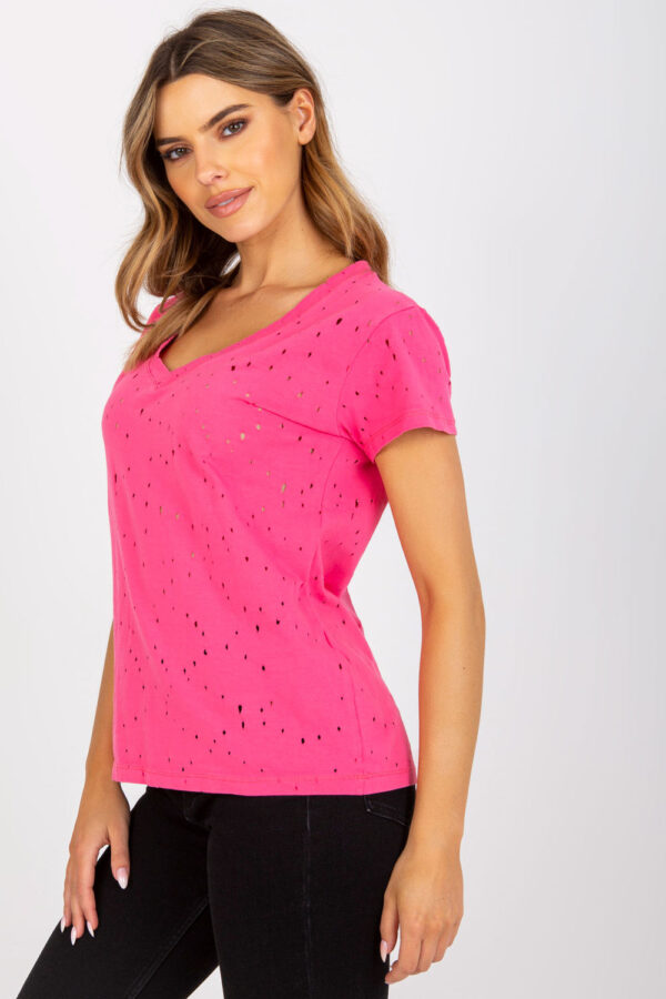 T-shirt Damski Model FA-TS-6967.77P Dark Pink - Fancy - obrazek 3