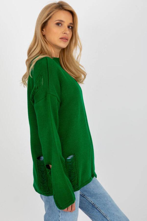 Sweter Damski Model BA-SW-8043.08X Dark Green - Badu - obrazek 3