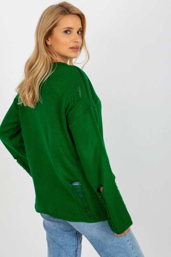 Sweter Damski Model BA-SW-8043.08X Dark Green - Badu - obrazek 4