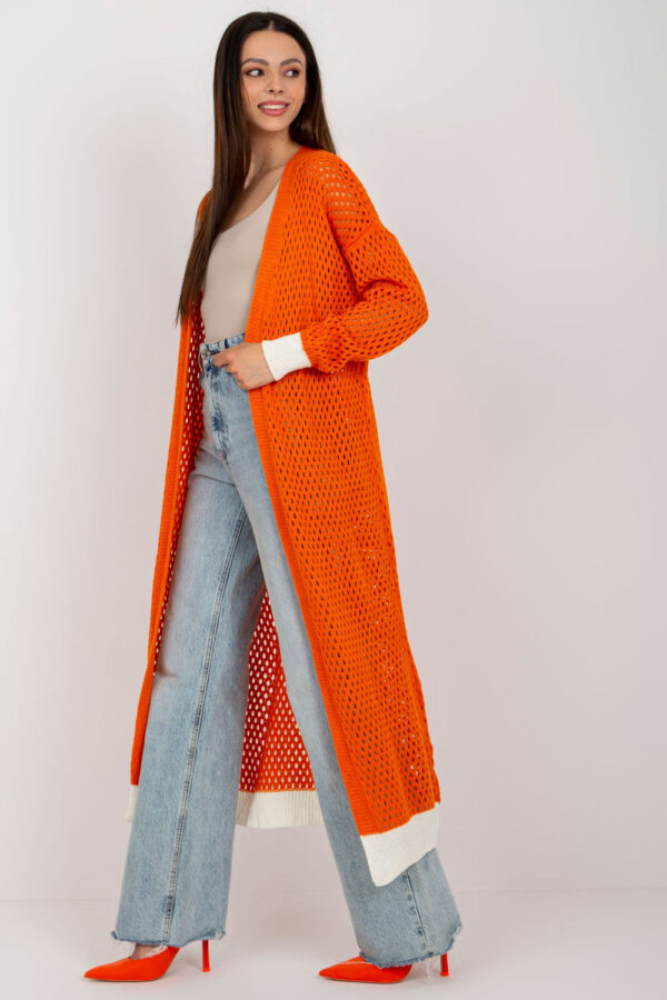 Sweter Kardigan Model BA-SW-8039.39P Orange - Badu - obrazek 3